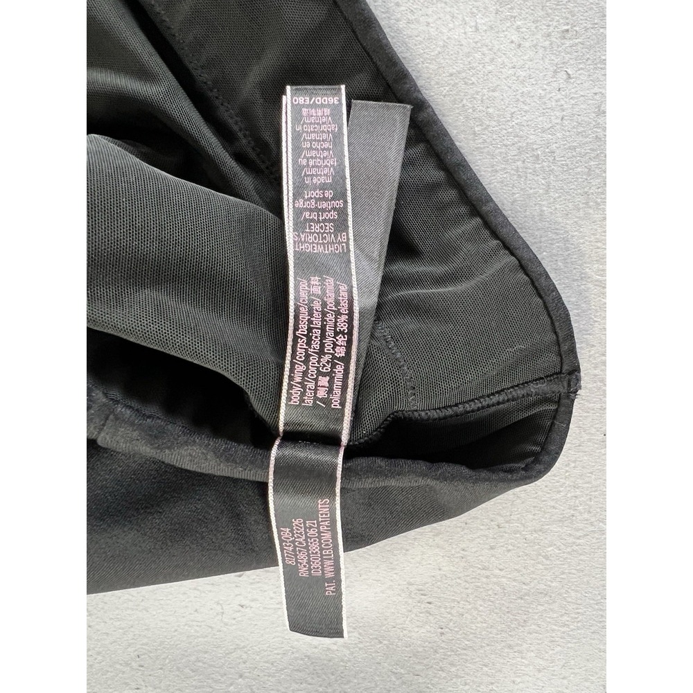 Victoria's Secret‎ 36DD Sport Bra Black Wireless Padded Racerback Pullover Gym - Picture 8 of 10